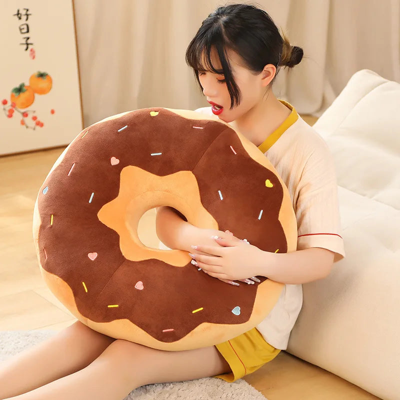 Simulation Chocolate Donut Plush Pillow